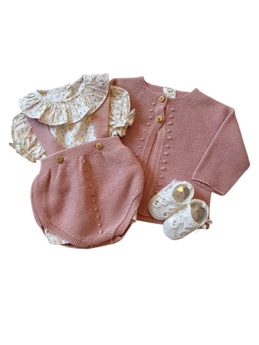 Conjunto de Bebé Tapa Fralda com Camisa e Casaco Alma de Ternura