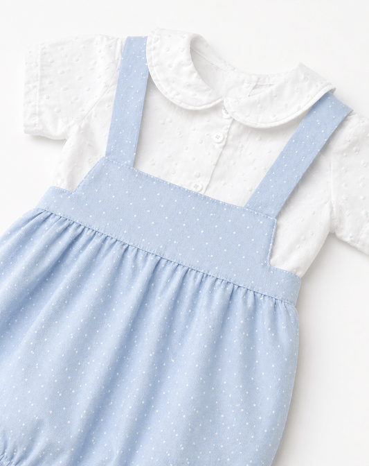 Macacão de Bebé com Blusa Estampada Pintas Alma de Ternura