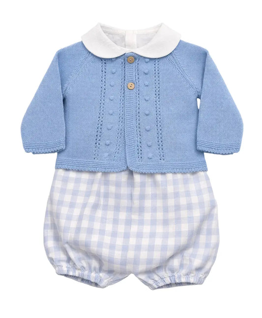 Conjunto de Algodão com Calção, Camisa e Casaco Pura Ternura Baby