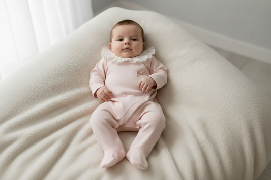Babygrow Basic Lacinho Gola de Folho Branco Alma de Ternura