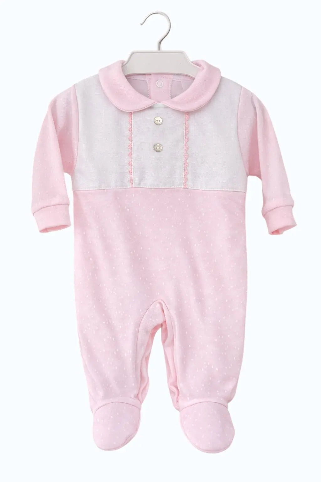 Babygrow Rosa com Faixa em Linho Alma de Ternura