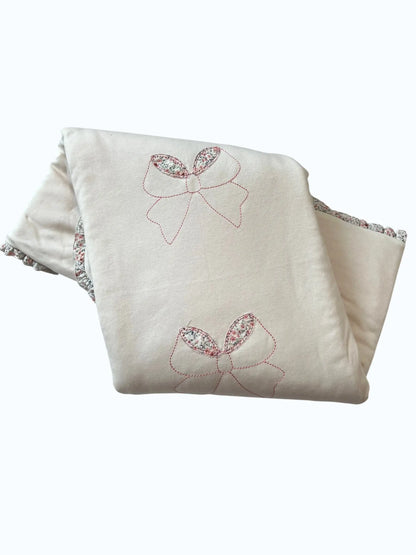 Manta de Bebé 100% algodão com Laço e Flores Alma de Ternura