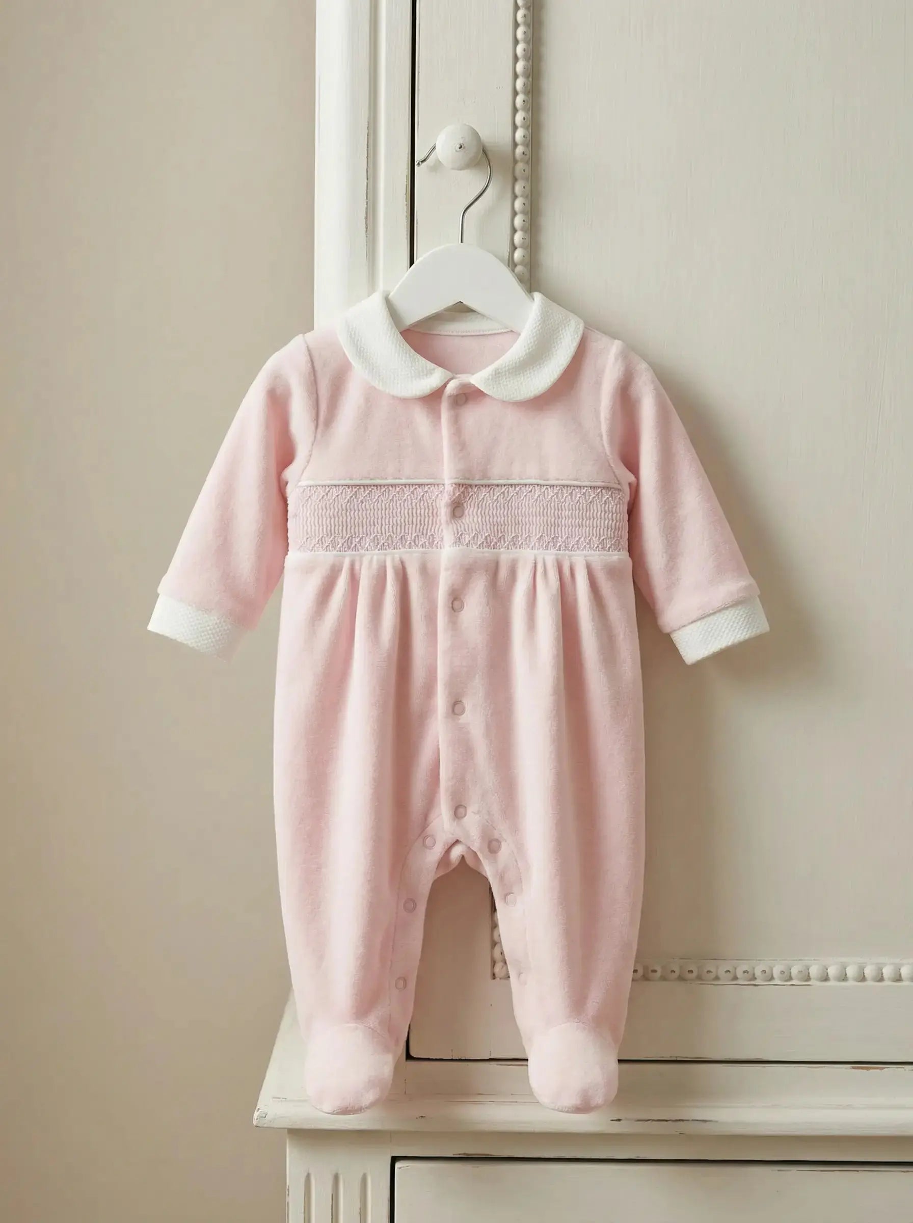 Babygrow Laminado com Gola Picket Rosa Pura Ternura Baby