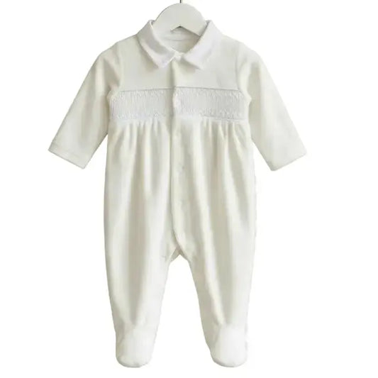 Babygrow Laminado com Gola Picket Cru alma de ternura