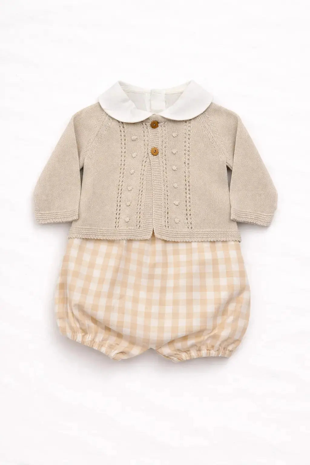 Conjunto de Algodão com Calção, Camisa e Casaco Pura Ternura Baby
