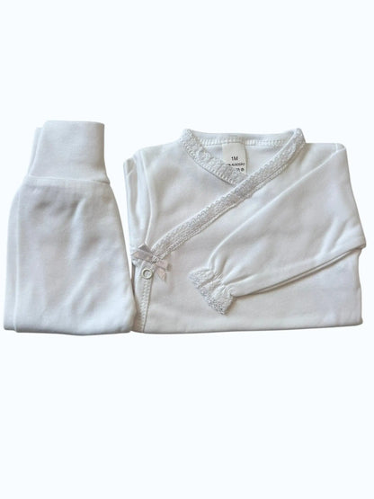 Conjunto Interior Body com Laço e Calças com Picueta Pura Ternura Baby