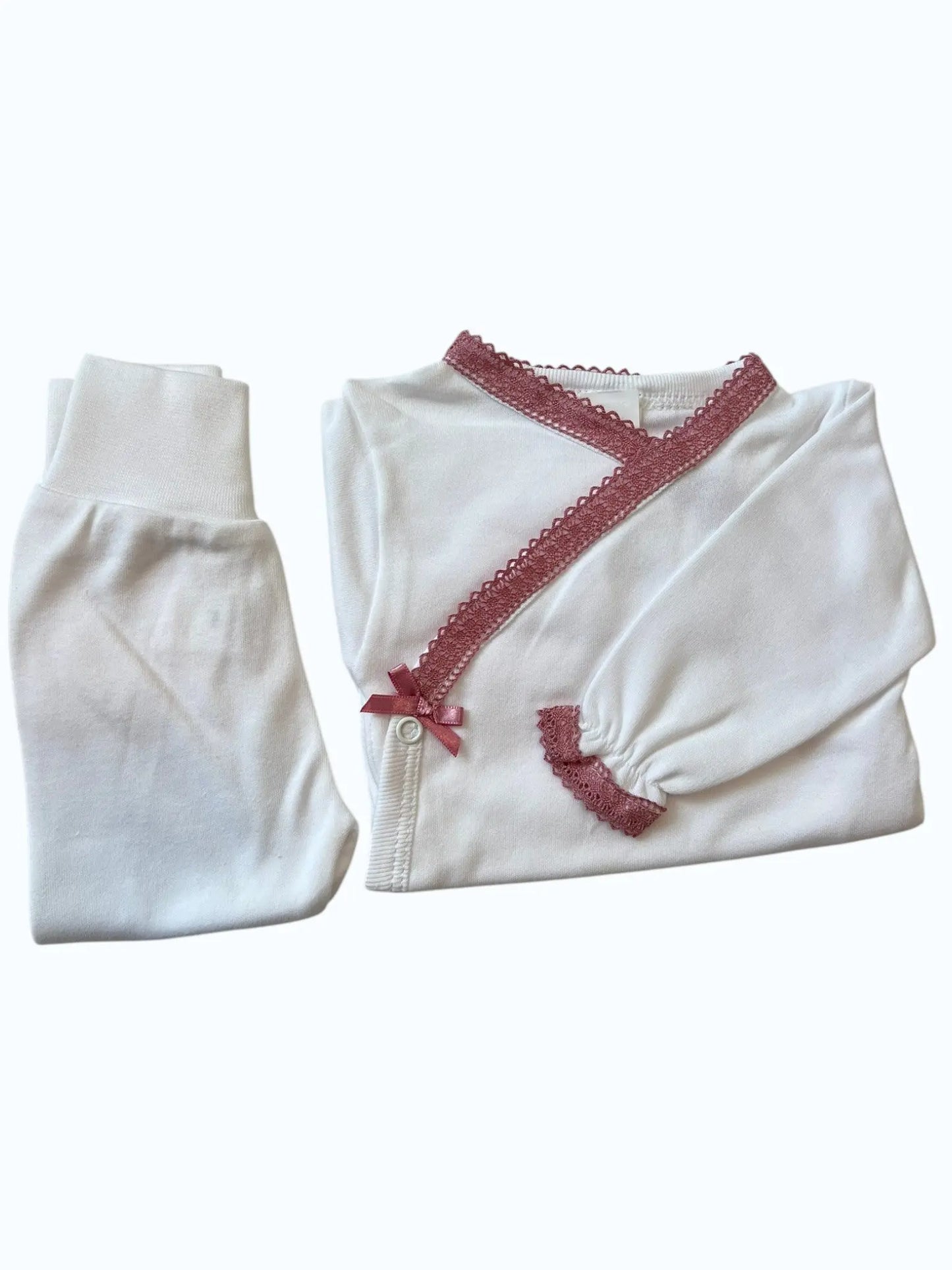 Conjunto Interior Body com Laço e Calças com Picueta Pura Ternura Baby