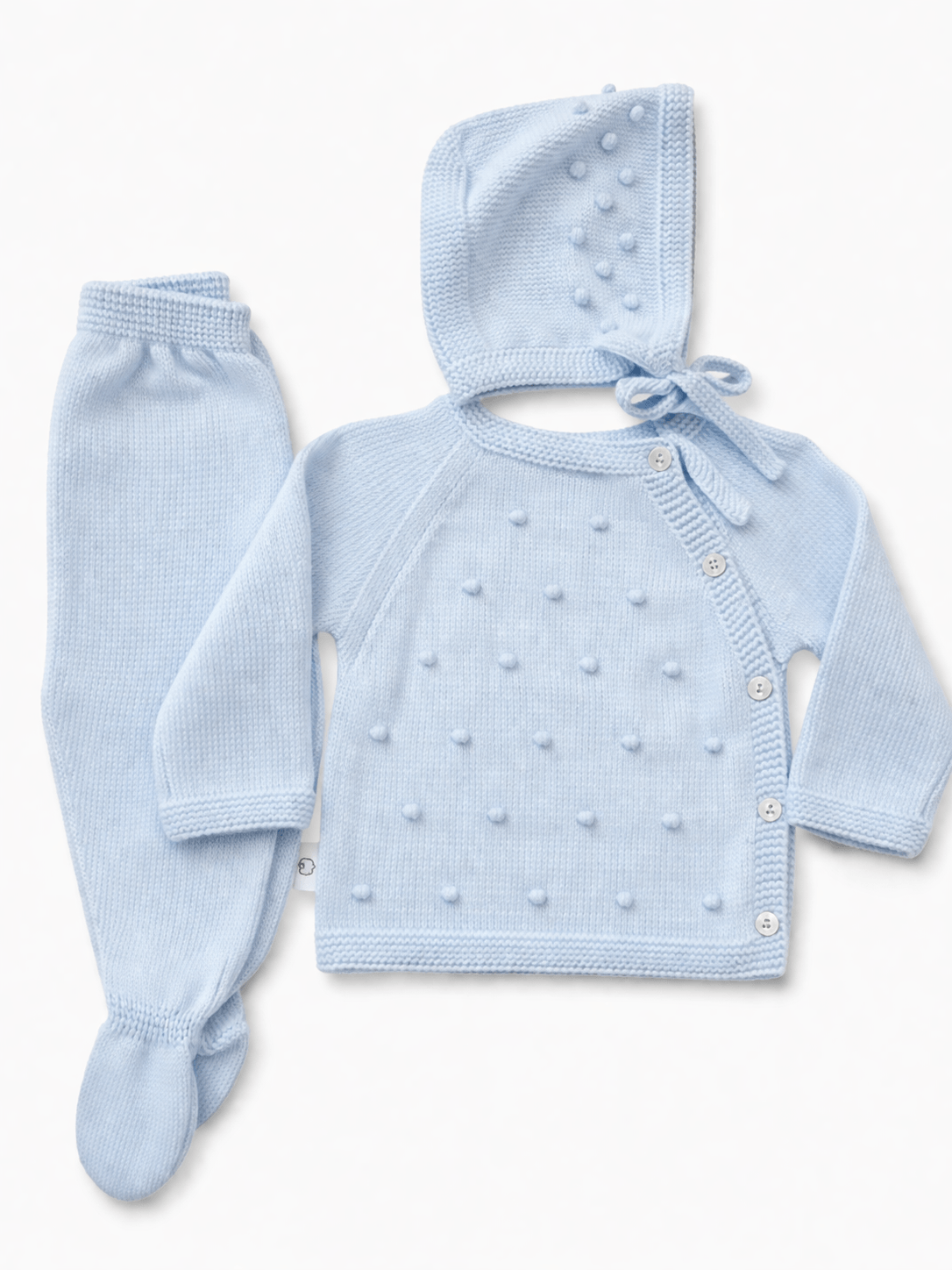 Conjunto de Malha Algodão Pompons com Touca Pura Ternura Baby