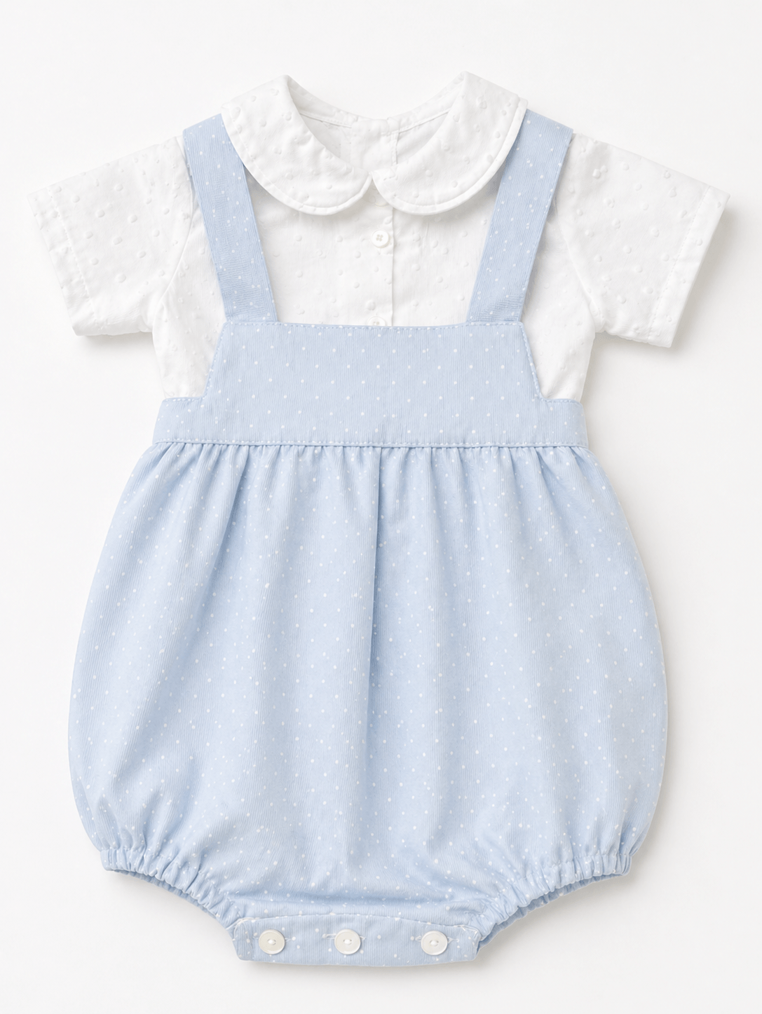 Macacão de Bebé com Blusa Estampada Pintas Alma de Ternura
