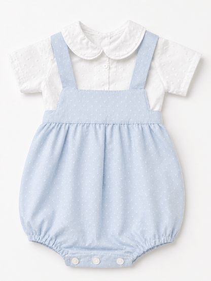 Macacão de Bebé com Blusa Estampada Pintas Alma de Ternura