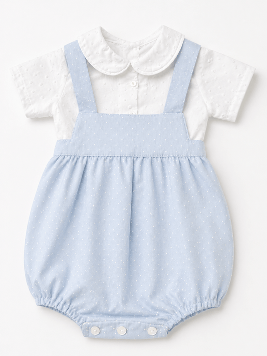 Macacão de Bebé com Blusa Estampada Pintas Alma de Ternura